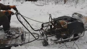 Мотопёс таскает лес. )