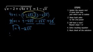 How to Solve Equations with Radicals - Three Radical Equation Example