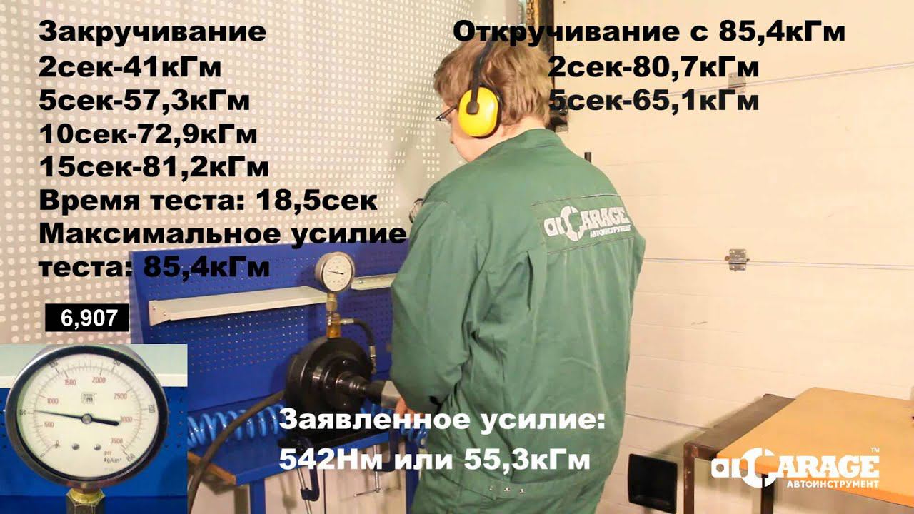 Тест пневматического гайковерта Sumake 5544h
