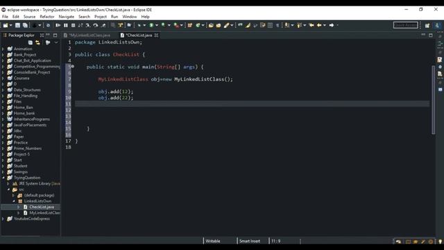 Creating Our Own Linked List Class in java | Java Linked List Own Implementation
