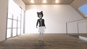 Кошачий Шаффл. 3D персонаж танцует как Цинцин (Qingqing)