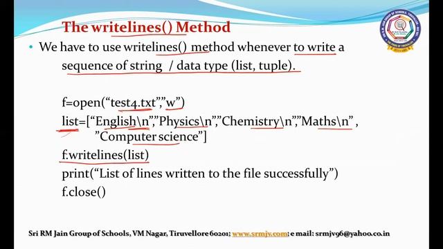 CBSE - Class XII - Computer Science - Python - WRITING ONTO FILES