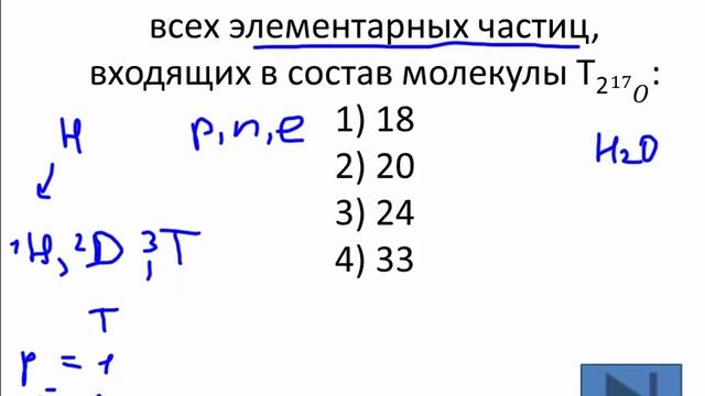 Тесты по химии. Элементарные частицы. A10 ЦТ 2005 по химии смотреть онлайн