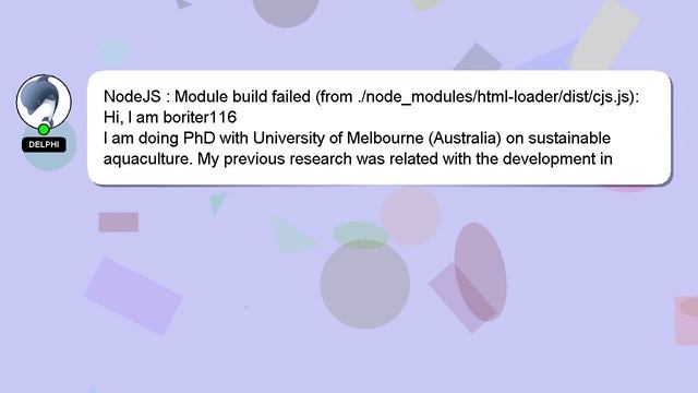 NodeJS : Module build failed (from ./node_modules/html-loader/dist/cjs.js):
