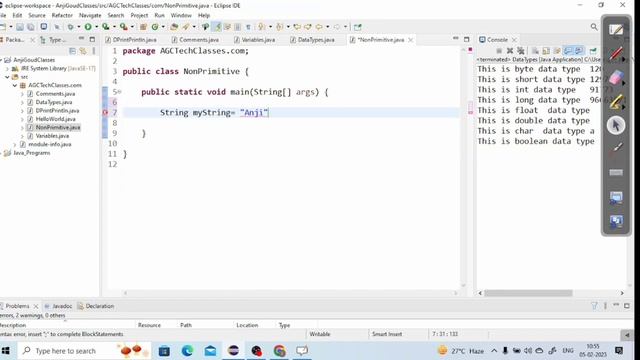 JAVA||Non-Primitive Datatypes #javaclasses #programming #datatypes #javaAnji #javalanguage#anjigoud