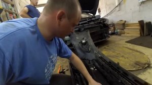 Установка сетки в бампер на Hyundai Solaris2