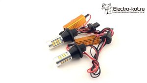 Ходовые огни в повороники 2 в 1 цоколь 7440 W21W 42 LED 2835 - 360°