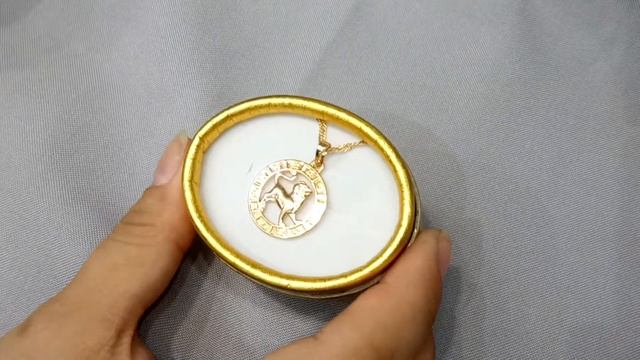 Кулон знак зодиака Лев на цепочке. Ювелирная позолота 750 проба. В подарочном футляре смотреть онлайн