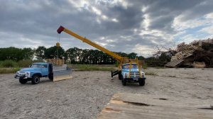 Зил 133 гя кран кс3575 на погрузке zil 133 1:12 first cran test king kong rc