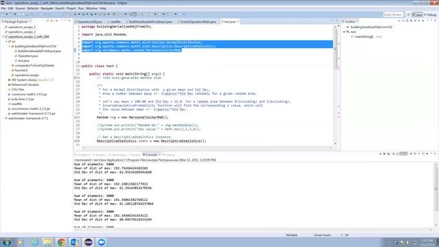 Random numbers, Distributions and Statistics using Apache Commons Math library in Java Eclipse