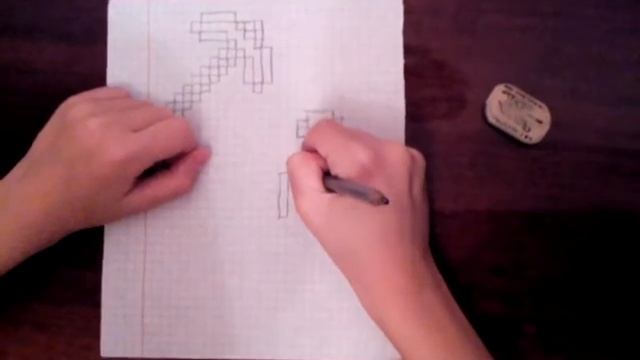 Рисунки по клеточкам алмаз,кирка,пузырёк с зельем из майнкравта смотреть онлайн