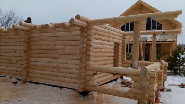 Строительство сруба бани кедр