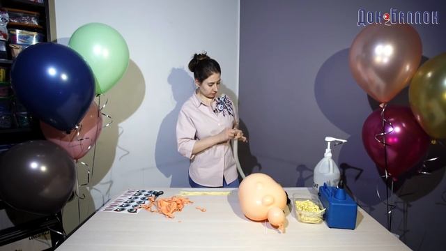 Искусство Аэродизайна. Урок №62. Часть 1. Женская голова с прической из воздушных шаров в "пластике смотреть онлайн