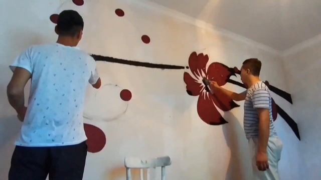 Как сделать красивый рисунок на стенах жидкими обоями смотреть онлайн