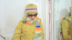 ВЯЗАНАЯ ШАПКА И ШАРФ С ПРЯЖЕЙ "ТРАВКА"