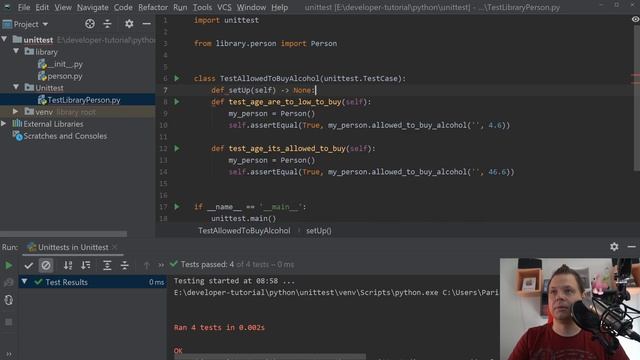 Basic of python unittest - How to use setUp and tearDown in Unittest