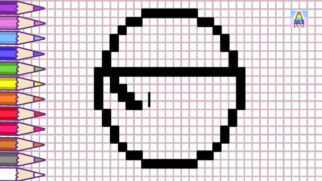 Pixel Art | Как нарисовать СМАЙЛИК по клеточкам | Рисунки по клеточкам | Coloring Kids
