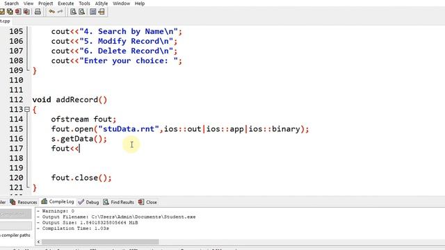 C++ Data File Handling - Write to binary file using classes & objects (Part-1)