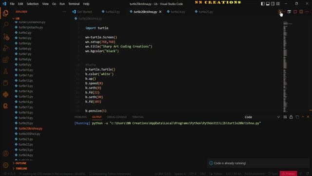 Radha Krishna Graphics Using Python Turtle Import Code