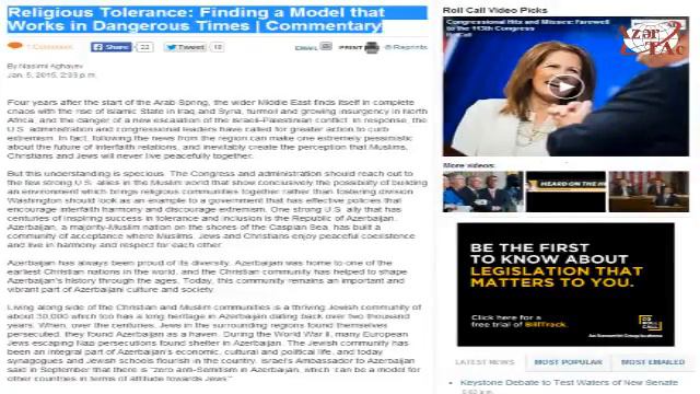 Влиятельное издание Конгресса США опубликовало статью о толерантной среде в Азербайджане смотреть онлайн
