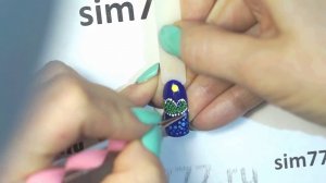 Точечная роспись на ногтях "Пейзаж"