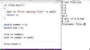 Find The Sum And Average Of Numbers In A File | C++ Example