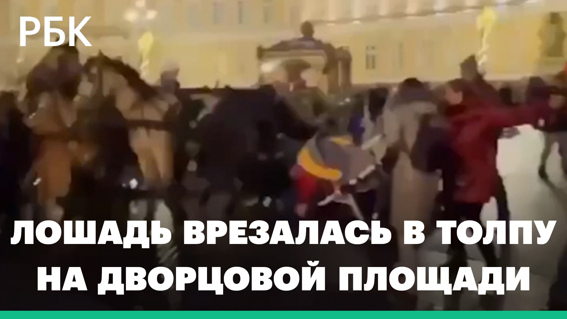 Двое детей пострадали при побеге лошади на Дворцовой площади в Петербурге
