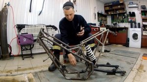 Новая рама за 1000 рублей своими руками Кроссовый мотоцикл с нуля. New Body for Dirt bike hand mad