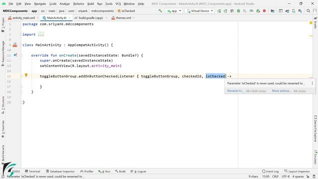 Material Toggle Button: Android Studio Tutorial (Kotlin) смотреть онлайн