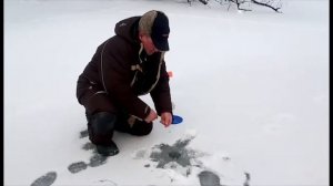 Зимняя рыбалка на реке Серёна. Калужская область