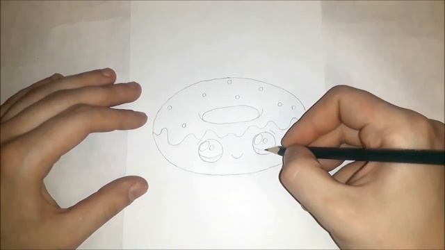 Как нарисовать кавайный пончик? РИСУНКИ ДЛЯ ДЕТЕЙ