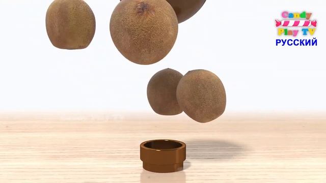 Учим цвета с 3D Pacman | Название 3д Фруктов и Овощей | 3Д Пакман для детей | Видео для малышей смотреть онлайн