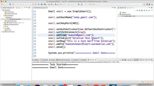 Sending emails using commons.io смотреть онлайн