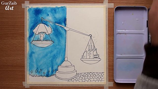 Save environment Stop pollution poster chart drawing for competition (very easy) step by step смотреть онлайн