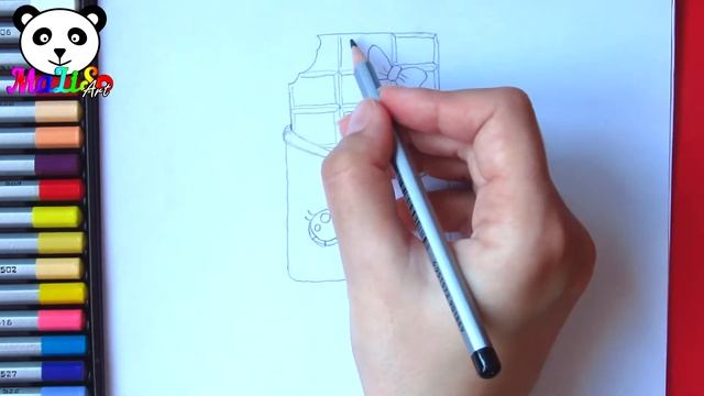 How to draw a cute chocolate | Как нарисовать милую шоколадку Каваи Рисунки Як намалювати шоколадку