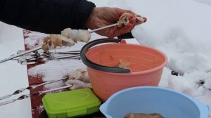 Три блюда из курицы. Бульон, шашлык и котлеты по Киевски.