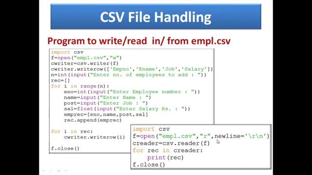 CSV FILES IN PYTHON CLASS 12 | HOW TO READ DATA FROM CSV FILE IN PYTHON | COMPUTER SCIENCE PART-2