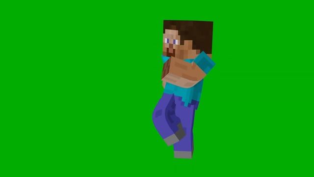 Танцующий человек из Minеcraft на зелёном фоне смотреть онлайн