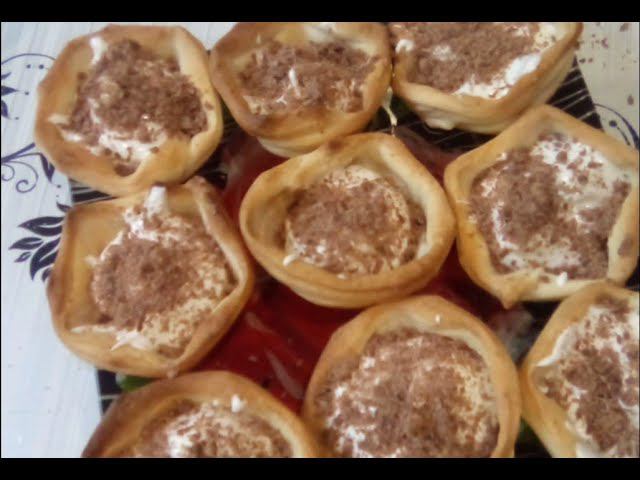 Слоёные корзиночки с начинкой.