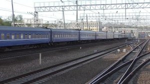 Электровоз ЧС7-013 (ТЧЭ-18) со скорым поездом "Сож" №056Ь Гомель - Москва.