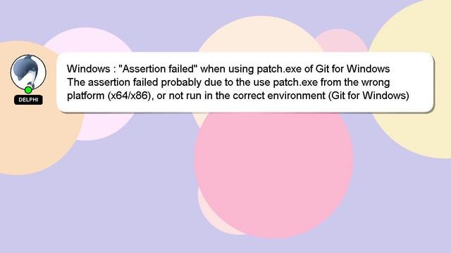 Windows : "Assertion failed" when using patch.exe of Git for Windows смотреть онлайн