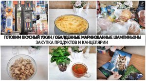 Готовим ужин, рецепт маринованных шампиньонов. Закупка продуктов и канцелярии. Елена Бондарь