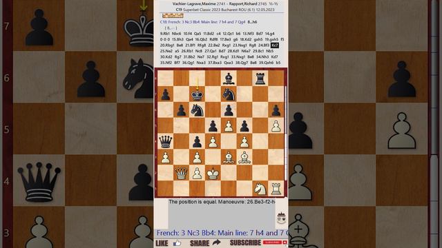 Superbet Chess Classic Romania 2023 - Round: 6 || Maxime Vachier Lagrave vs Richard Rapport