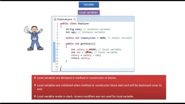 Java Variables (Local Variables, Instance Variables, Static Variables) | Java Tutorial