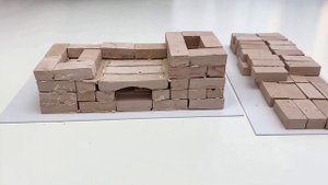 Как построить камин из мини кирпичей. Часть 1. How to build a fireplace with mini bricks.