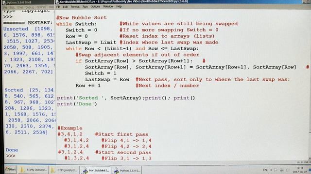 601- Python Bubble Sort, Efficient