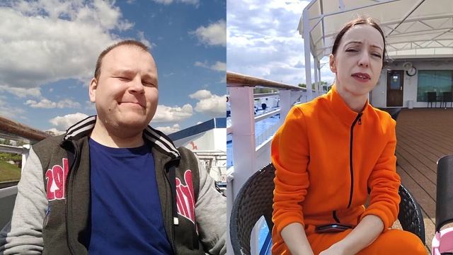 Баянист берёт интервью у певицы Даниэлы Флорес в городе Углич на борту теплохода 11.05.2023 смотреть онлайн