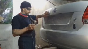 Как правильно убрать вмятину  с багажника .Volkswagen Polo  2014г.