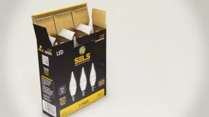 SELS LED C37 Dimmable Candelabra Led Light Bulb 4 Watts 250 Lumens 25 Watt Incandescent Equivalent