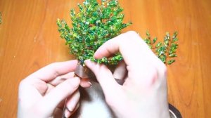 Новогодняя елочка из бисера. Мастер-класс.